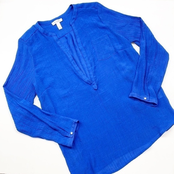 DressBarn cobalt blue casual long sleeve plus size top - Picture 1 of 6